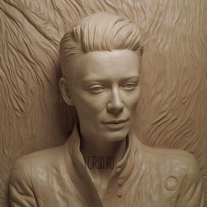 tilda swinton 3 stl model for CNC